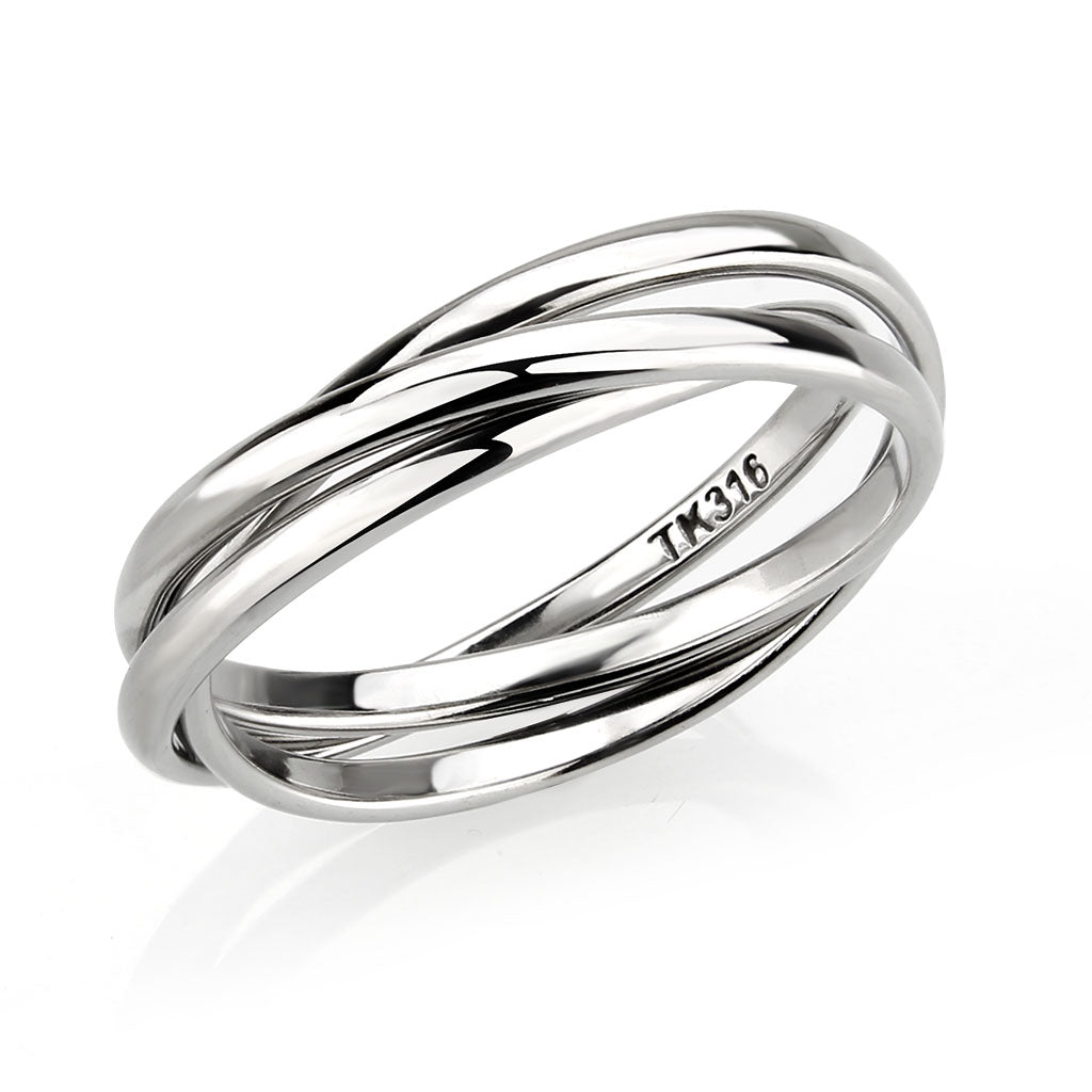 TK3743 - High polished Stainless Steel Interlocking Ring