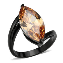 Load image into Gallery viewer, TK3745 IP Black Stainless Steel Ring with AAA Grade CZ in Champagne