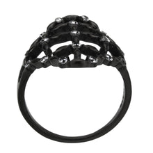 Load image into Gallery viewer, TK3749 IP Black Stainless Steel Ring with AAA Grade CZ in Clear