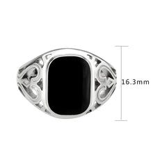 Load image into Gallery viewer, TK3753 High polished Stainless Steel Ring with Epoxy in Jet