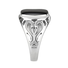 Load image into Gallery viewer, TK3753 High polished Stainless Steel Ring with Epoxy in Jet