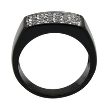 Load image into Gallery viewer, TK3754 IP Black Stainless Steel Ring with AAA Grade CZ in Clear