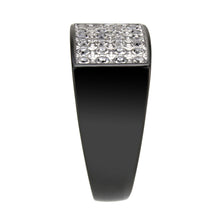 Load image into Gallery viewer, TK3754 IP Black Stainless Steel Ring with AAA Grade CZ in Clear