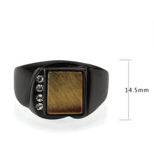 Load image into Gallery viewer, TK3756 IP Black Stainless Steel Ring with Synthetic in Topaz