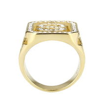 Load image into Gallery viewer, TK3757 - IP Gold(Ion Plating) Stainless Steel Ring with Top Grade Crystal in Clear