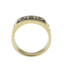 Load image into Gallery viewer, TK3760 - IP Gold(Ion Plating) Stainless Steel Ring with Top Grade Crystal in Clear