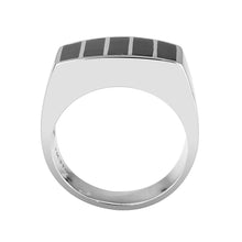 Load image into Gallery viewer, TK3767 - High polished (no plating) Stainless Steel Ring with Epoxy in Jet