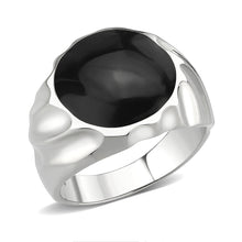 Load image into Gallery viewer, TK3768 - High polished (no plating) Stainless Steel Ring with Epoxy in Jet