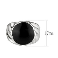 Load image into Gallery viewer, TK3768 - High polished (no plating) Stainless Steel Ring with Epoxy in Jet