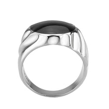 Load image into Gallery viewer, TK3768 - High polished (no plating) Stainless Steel Ring with Epoxy in Jet