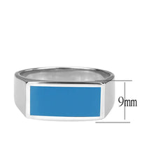 Load image into Gallery viewer, TK3770 - High polished (no plating) Stainless Steel Ring with Epoxy in SeaBlue