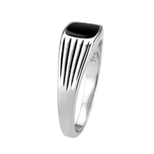 Load image into Gallery viewer, TK3772 - High polished (no plating) Stainless Steel Ring with Epoxy in Jet