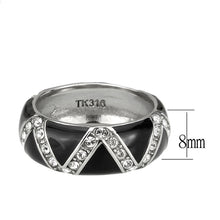 Load image into Gallery viewer, TK3773 - High polished (no plating) Stainless Steel Ring with Top Grade Crystal in Clear