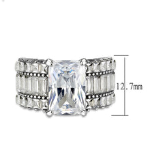 Load image into Gallery viewer, TK3775 - High polished (no plating) Stainless Steel Ring with AAA Grade CZ in Clear