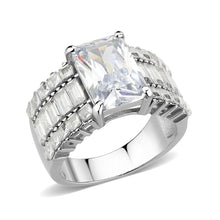 Load image into Gallery viewer, TK3775 - High polished (no plating) Stainless Steel Ring with AAA Grade CZ in Clear