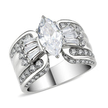 Load image into Gallery viewer, TK3777 - High polished (no plating) Stainless Steel Ring with AAA Grade CZ in Clear