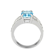 Load image into Gallery viewer, TK3779 - High polished (no plating) Stainless Steel Ring with Synthetic in SeaBlue