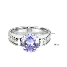 Load image into Gallery viewer, TK3780 - High polished (no plating) Stainless Steel Ring with AAA Grade CZ in LightAmethyst