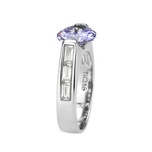 Load image into Gallery viewer, TK3780 - High polished (no plating) Stainless Steel Ring with AAA Grade CZ in LightAmethyst