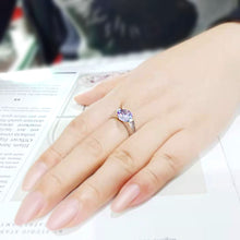 Load image into Gallery viewer, TK3780 - High polished (no plating) Stainless Steel Ring with AAA Grade CZ in LightAmethyst