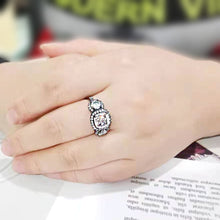 Load image into Gallery viewer, TK3784 - IP Black (Ion Plating) Stainless Steel Ring with AAA Grade CZ in Clear