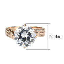 Load image into Gallery viewer, TK3785 - IP Rose Gold(Ion Plating) Stainless Steel Ring with AAA Grade CZ in Clear