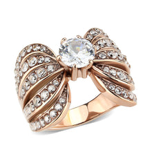 Load image into Gallery viewer, TK3786 - IP Rose Gold(Ion Plating) Stainless Steel Ring with AAA Grade CZ in Clear