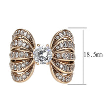 Load image into Gallery viewer, TK3786 - IP Rose Gold(Ion Plating) Stainless Steel Ring with AAA Grade CZ in Clear