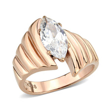 Load image into Gallery viewer, TK3787 - IP Rose Gold(Ion Plating) Stainless Steel Ring with AAA Grade CZ in Clear