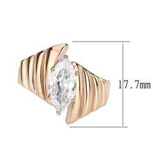 Load image into Gallery viewer, TK3787 - IP Rose Gold(Ion Plating) Stainless Steel Ring with AAA Grade CZ in Clear