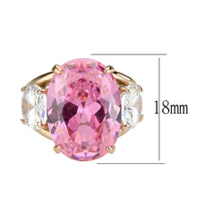 Load image into Gallery viewer, TK3789 - IP Rose Gold(Ion Plating) Stainless Steel Ring with AAA Grade CZ in Rose