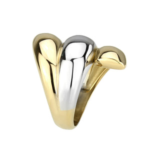 TK3796 - Two Tone IP Gold (Ion Plating) Stainless Steel Ring with NoStone in No Stone