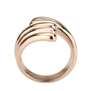 TK3800 - IP Rose Gold(Ion Plating) Stainless Steel Ring with NoStone in No Stone