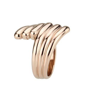 TK3800 - IP Rose Gold(Ion Plating) Stainless Steel Ring with NoStone in No Stone