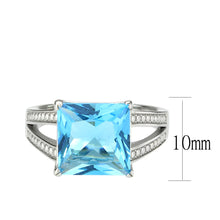 Load image into Gallery viewer, TK3807 - High polished (no plating) Stainless Steel Ring with Synthetic in SeaBlue