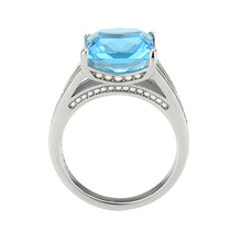 Load image into Gallery viewer, TK3807 - High polished (no plating) Stainless Steel Ring with Synthetic in SeaBlue