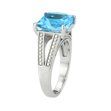 Load image into Gallery viewer, TK3807 - High polished (no plating) Stainless Steel Ring with Synthetic in SeaBlue