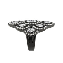 Load image into Gallery viewer, TK3816 - IP Black (Ion Plating) Stainless Steel Ring with AAA Grade CZ in Clear