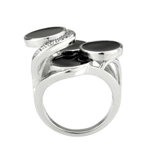 Load image into Gallery viewer, TK3821 - High polished (no plating) Stainless Steel Ring with AAA Grade CZ in Clear