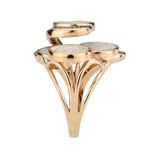 TK3822 - IP Rose Gold(Ion Plating) Stainless Steel Ring with AAA Grade CZ in Clear