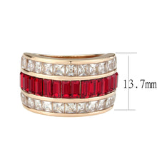 Load image into Gallery viewer, TK3823 - IP Rose Gold(Ion Plating) Stainless Steel Ring with Top Grade Crystal in Red Series