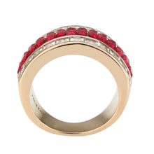 Load image into Gallery viewer, TK3823 - IP Rose Gold(Ion Plating) Stainless Steel Ring with Top Grade Crystal in Red Series