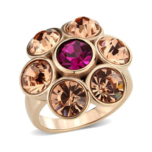 Load image into Gallery viewer, TK3824 - IP Rose Gold(Ion Plating) Stainless Steel Ring with Top Grade Crystal in MultiColor