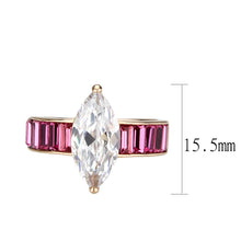 Load image into Gallery viewer, TK3825 - IP Rose Gold(Ion Plating) Stainless Steel Ring with AAA Grade CZ in Clear