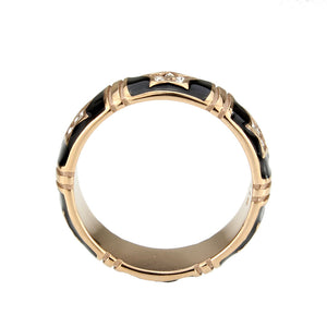 TK3826 - IP Rose Gold(Ion Plating) Stainless Steel Ring with Top Grade Crystal in Clear