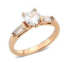 Load image into Gallery viewer, TK3829 - IP Rose Gold(Ion Plating) Stainless Steel Ring with AAA Grade CZ in Clear