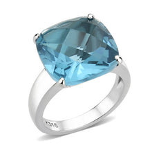 Load image into Gallery viewer, TK3830 - High polished (no plating) Stainless Steel Ring with Synthetic in SeaBlue