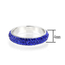 Load image into Gallery viewer, TK3838 - High polished (no plating) Stainless Steel Ring with Top Grade Crystal  in Sapphire(206)