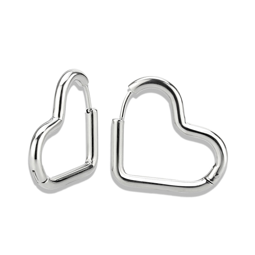 TK3842 - High Polished Minimalist Stainless Steel Earrings