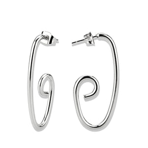 TK3843 - High Polished Minimalist Stainless Steel Earrings